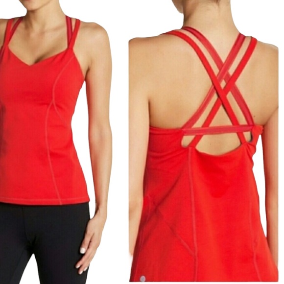 Zella Bringing Strappy Back Red Work Out Tank Top Size Small - Picture 9 of 9